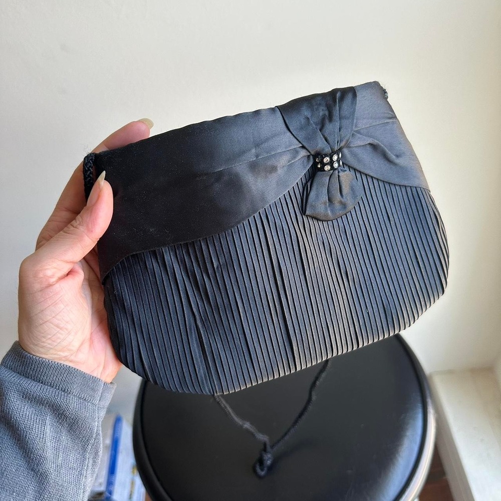 Pacific Express vintage black satin bag